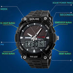Solar Power Hybrid Dial Display Outdoor Sports Watches for Men