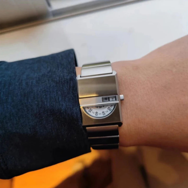 Luxury Vintage Minimalist Stainless Steel Square Case Couple Watch