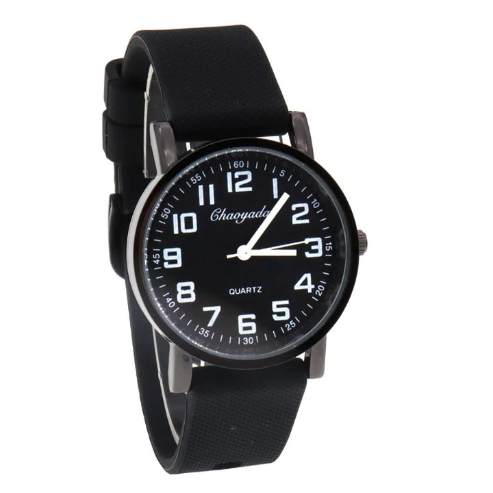 Sporty Round Case Silicone Band Quartz Watch for Kids