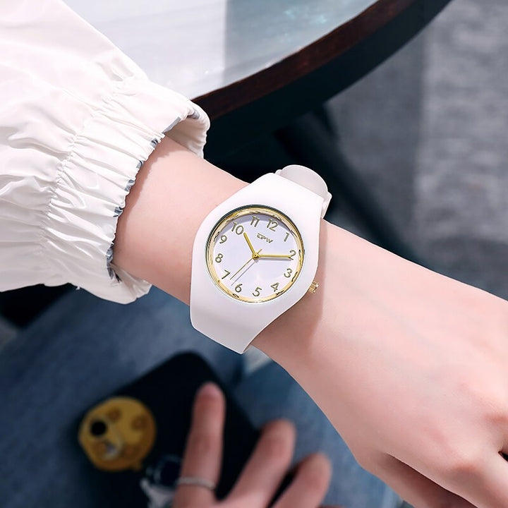 Flexible and Smooth Silicone Strap Wristwatch