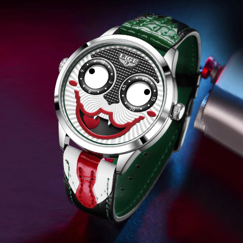 Fun and Playful Character Clown Dial Quartz Wristwatch