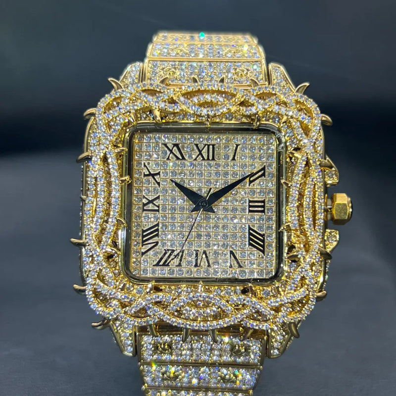 Prestigious Jewelry Watch with Luxurious Rhinestone Encrusting