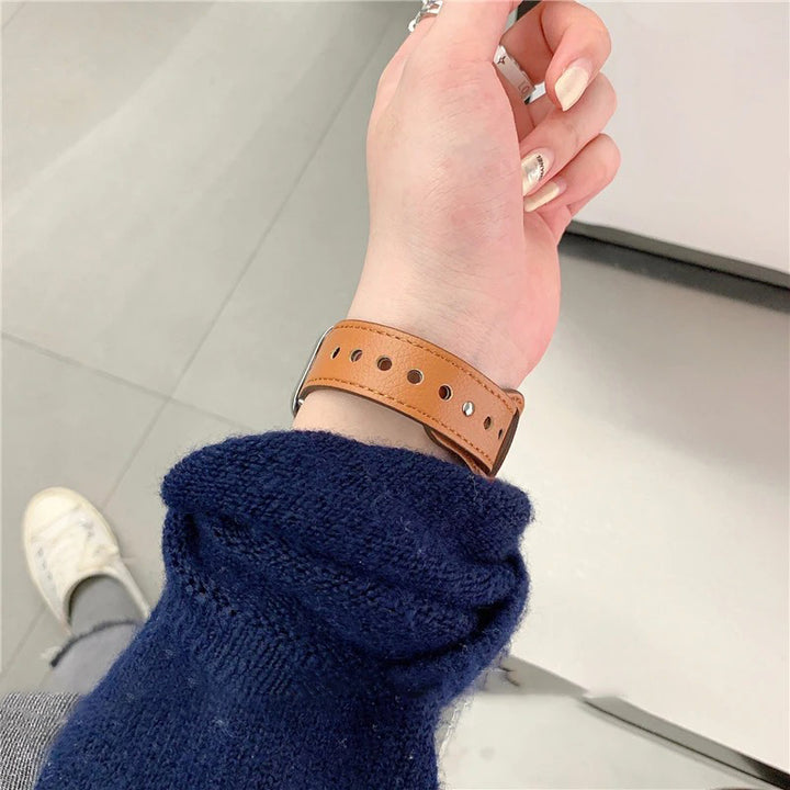 Fashionable Leather Strap with Loop Design for Apple Watch