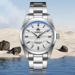 Men's Stainless Steel Desert Pattern Dial Business Quartz Watch