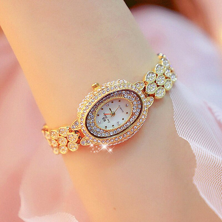 Regal Rhinestone Studded Quartz Watches for Women