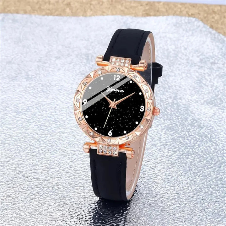 Women's Luxury Rhinestone-Decorated Quartz Watch Set