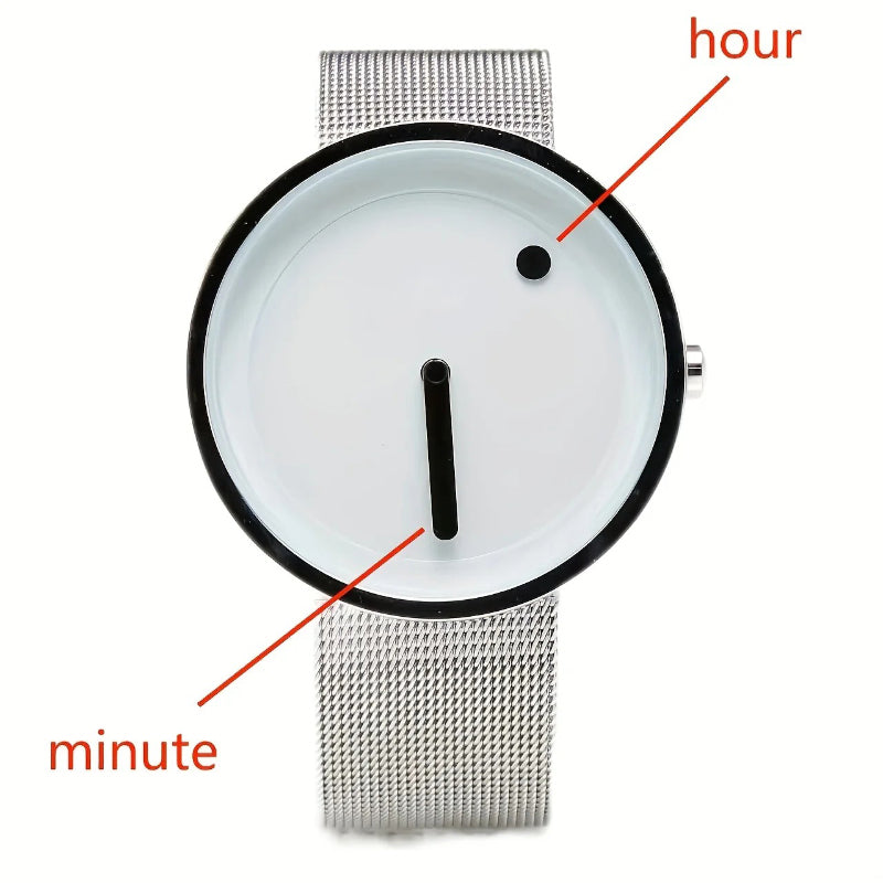 Unique Quartz Watch with Artistic Dot Design for Men and Women