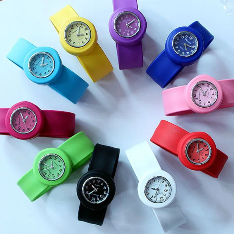 Bright and Fun Colorful Slap-Style Kid's Quartz Watches
