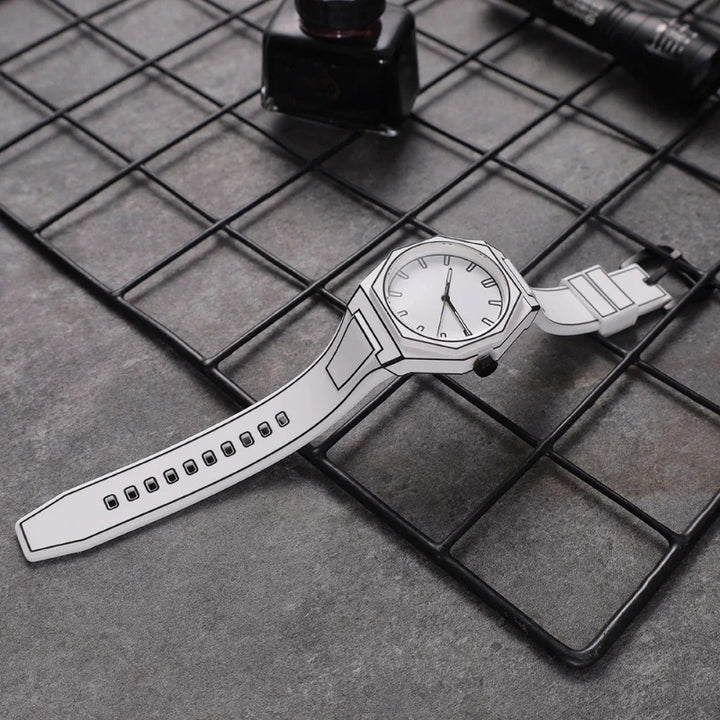 Creative Sketch Watch Sports Fashion Quartz Black and White Series