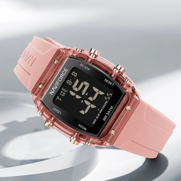 Sport and Casual Elegance Barrel-Shaped Digital Watch for Women