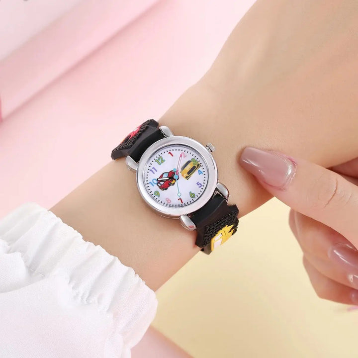 Fun and Cute Car-Themed Silicone Band Children's Watch