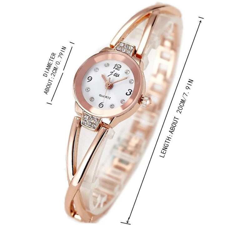 Women's Stainless Steel Small Dial Bracelet Quartz Wristwatch