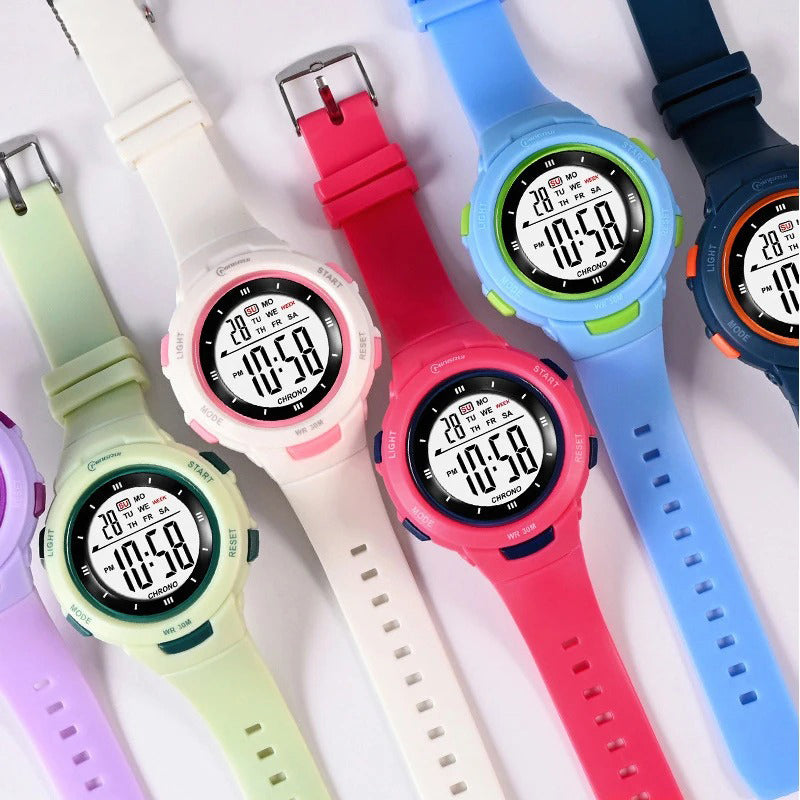 Fun Color Unisex Sporty Luminous Kid's Digital Watch