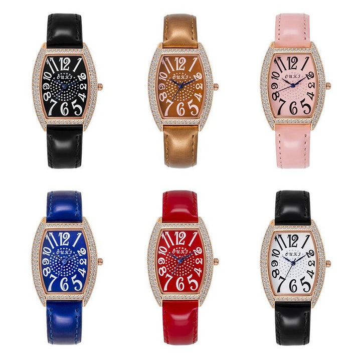 Casual Groovy Dial Display Quartz Watch for Women