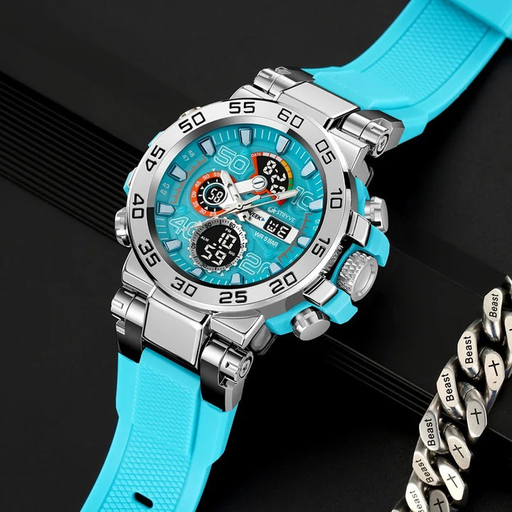 Sports and Fashion Digital-Analog Dual Movement Men's Watch