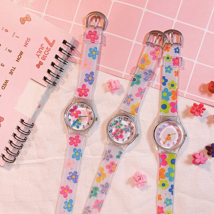 Water-resistant Cartoon Doodle Silicone Quartz Watches for Kids