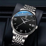 Luxurious Business Style with Roman Numerals Dials Quartz Watch for Men