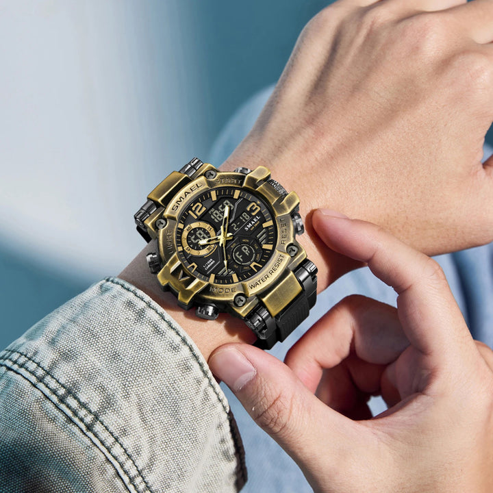 Military-Style Shockproof Men's Sport Watch with Large Dial