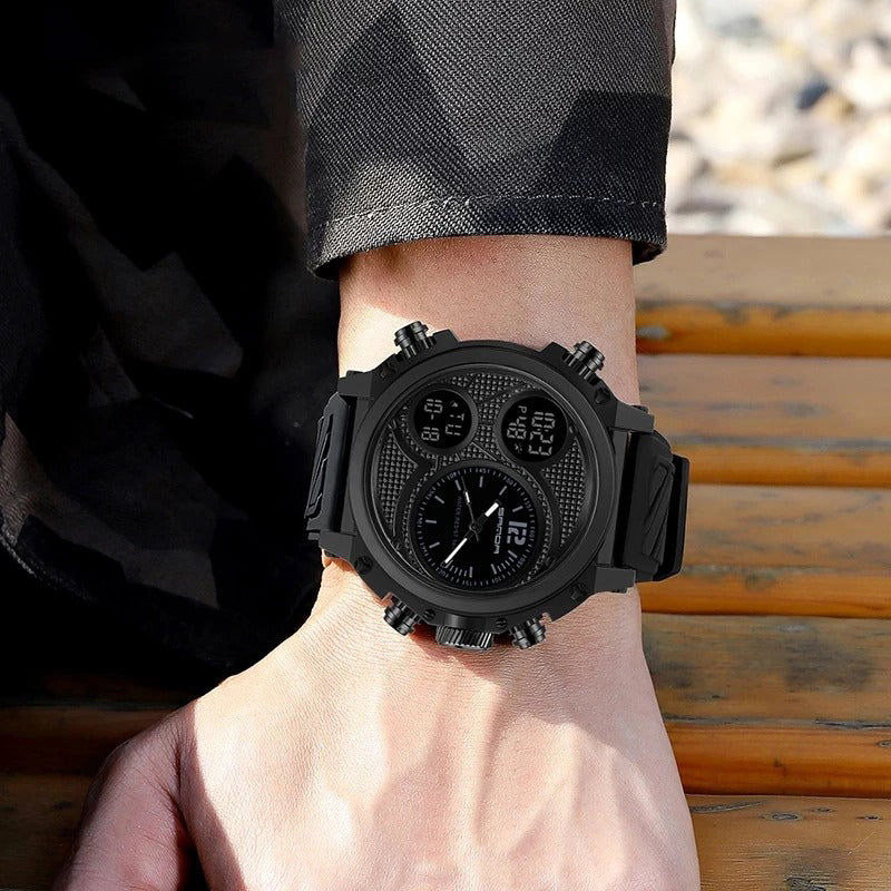 Multi-time Zone Dial Luminous Silicone Strap Watches for Men