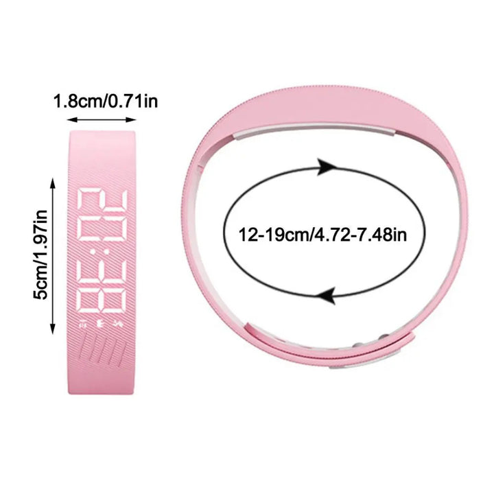 Adjustable Snooze-proof Alarm Digital LED Silicone Bracelet Watch