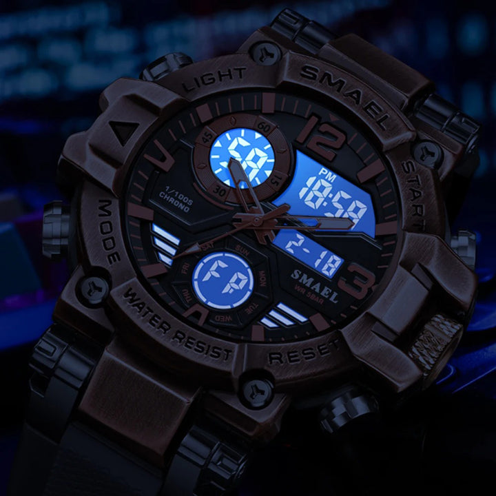 Military-Style Shockproof Men's Sport Watch with Large Dial
