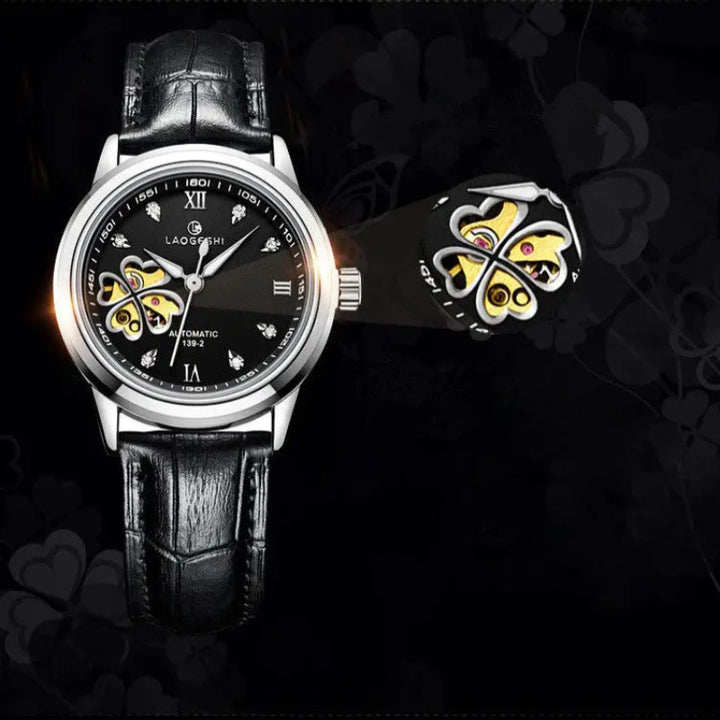 Women's Four-leaf Clover Decorated Automatic Mechanical Wristwatches