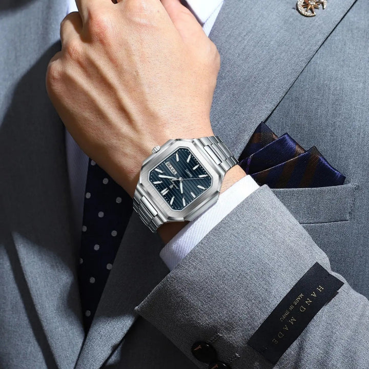 Luminous Modern Case Stainless Steel Men's Quartz Watch