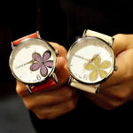 Casual Minimalist Quartz Watch with Daisy Design