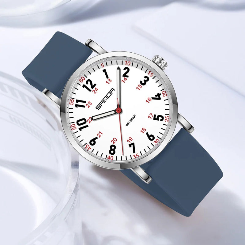 Women's Thin and Light Silicone Band Luminous Quartz Watch