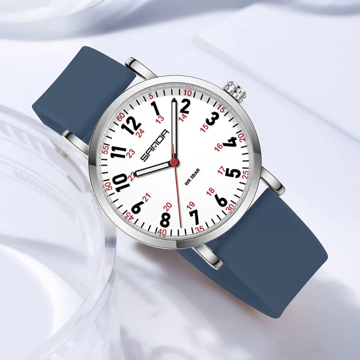 Women's Thin and Light Silicone Band Luminous Quartz Watch