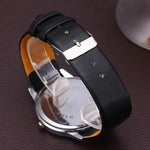 Minimalist Fashion Stick Dial with Leather Strap Quartz Watch