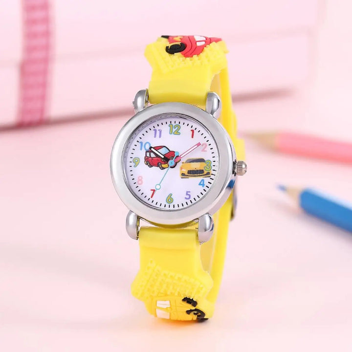 Fun and Cute Car-Themed Silicone Band Children's Watch