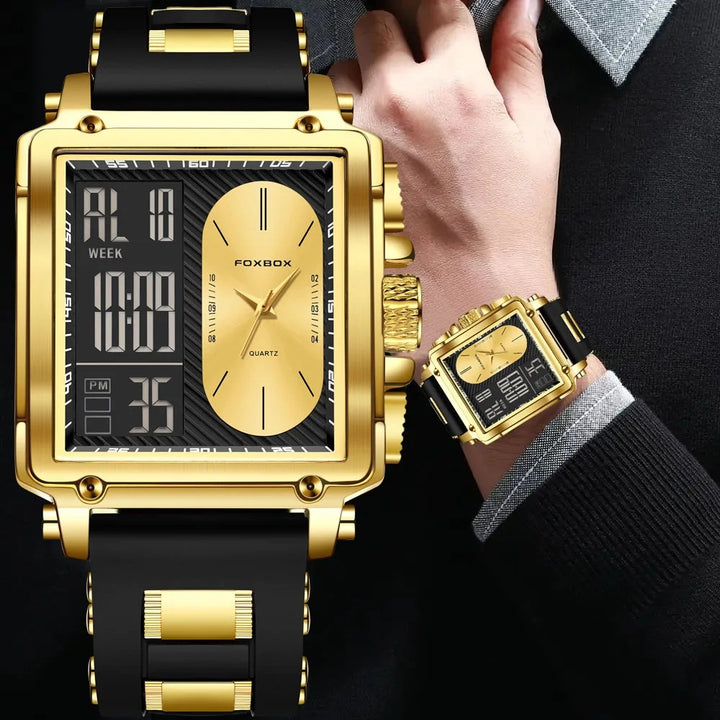 Fashion-Forward Square Case Watch for Men with Multiple Functions