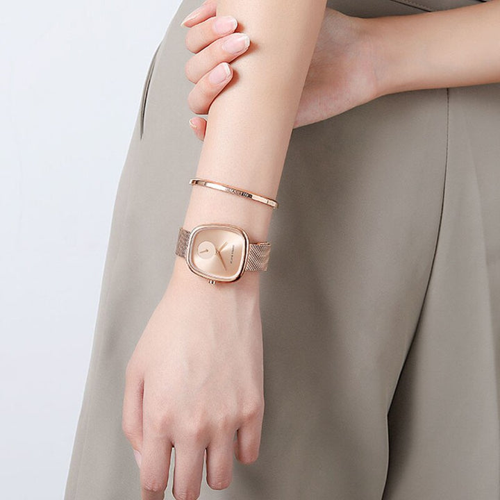 Minimalist Casual Numberless Quartz Watch for Women