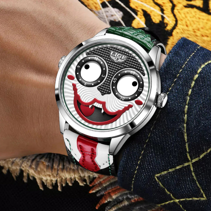 Fun and Playful Character Clown Dial Quartz Wristwatch