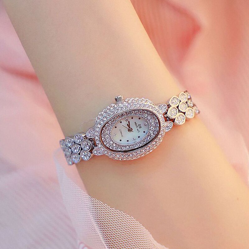 Regal Rhinestone Studded Quartz Watches for Women