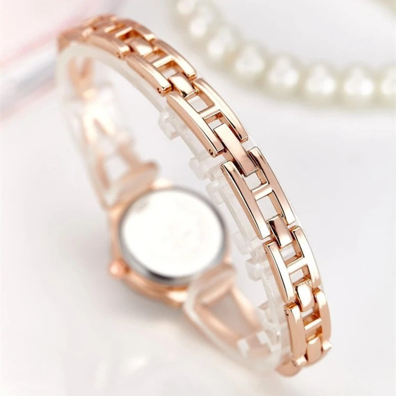 Women's Stainless Steel Small Dial Bracelet Quartz Wristwatch