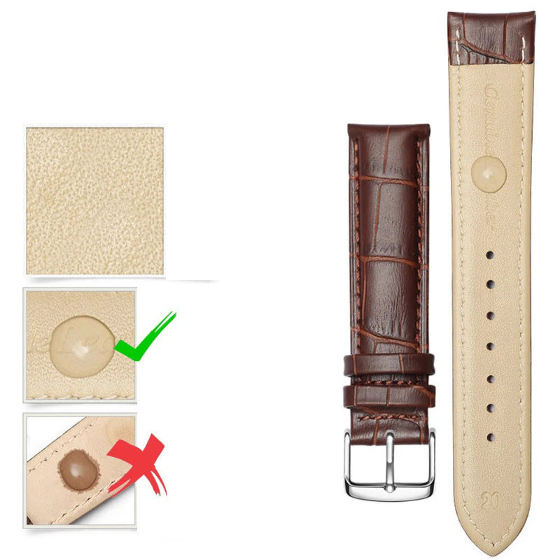 Universal Gold Buckle Leather Replacement Watchbands