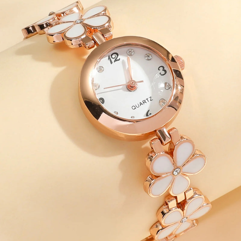 Flower Design Women's Bracelet Quartz Watch