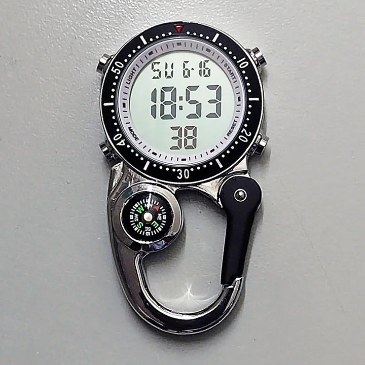 Multi-Functional Digital Carabiner Watch for Outdoor Adventures