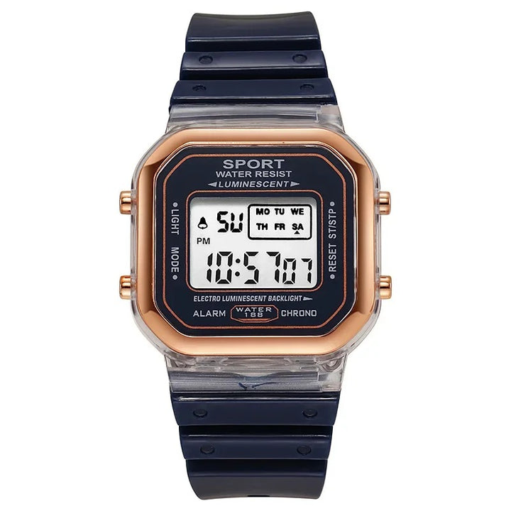 Multi-color Digital LED Display Sports Watch with Soft Rubber Strap