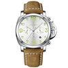 Men's Trendy and Cool Luminous Leather Strap Quartz Watch