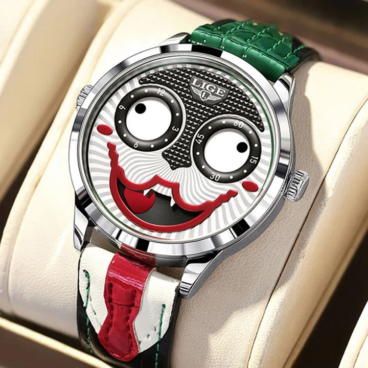 Fun and Playful Character Clown Dial Quartz Wristwatch