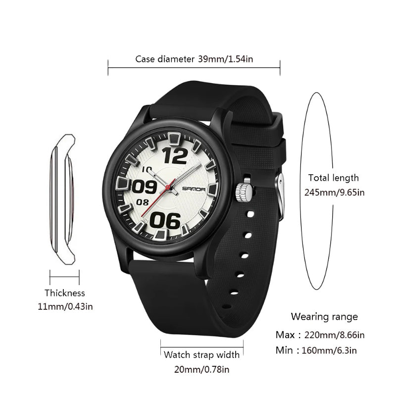 Cool Fashion Dial with Soft Silicone Strap Quartz Watch