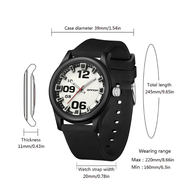 Cool Fashion Dial with Soft Silicone Strap Quartz Watch