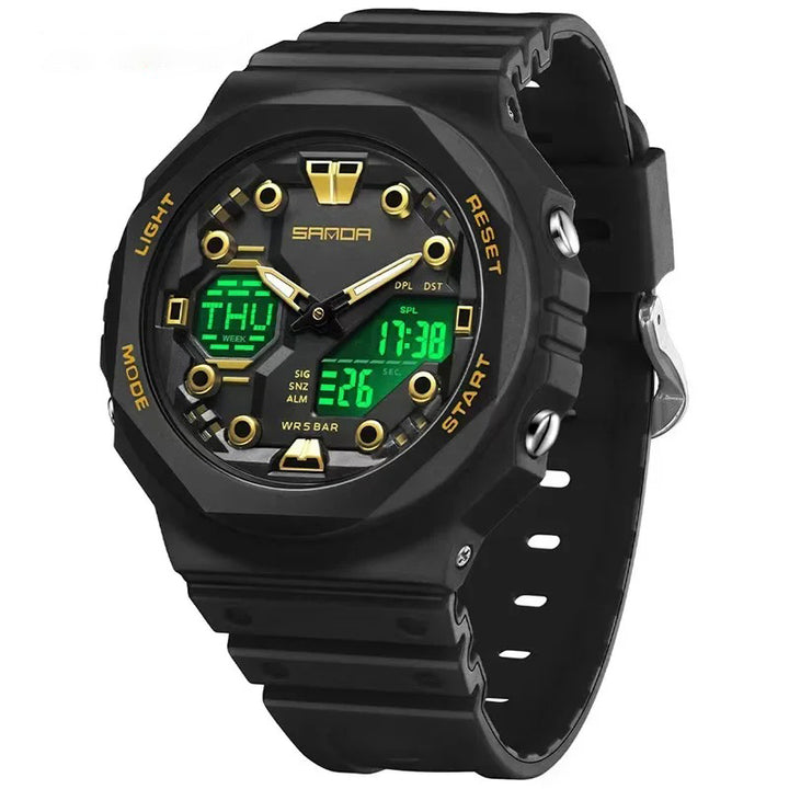 Eye-catching Colors Rubber Strap with Cool 3D Dial Sports Watch
