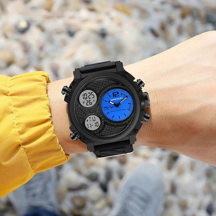 Multi-time Zone Dial Luminous Silicone Strap Watches for Men