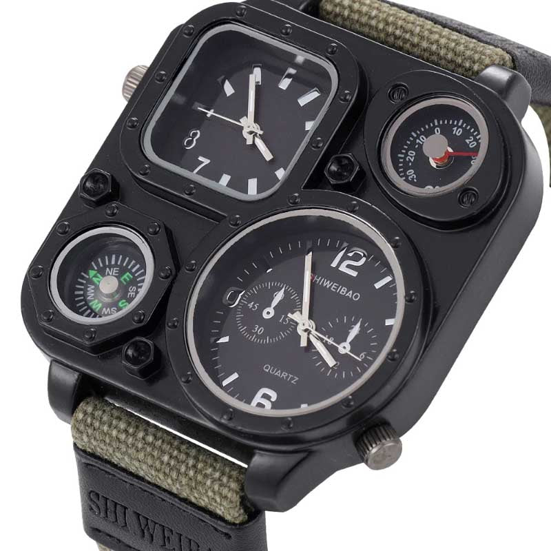 Multi-face Dial Outdoor Watch with Compass