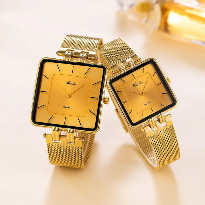 Ultra-thin Large Dial Mesh Strap Quartz Watch for Couples