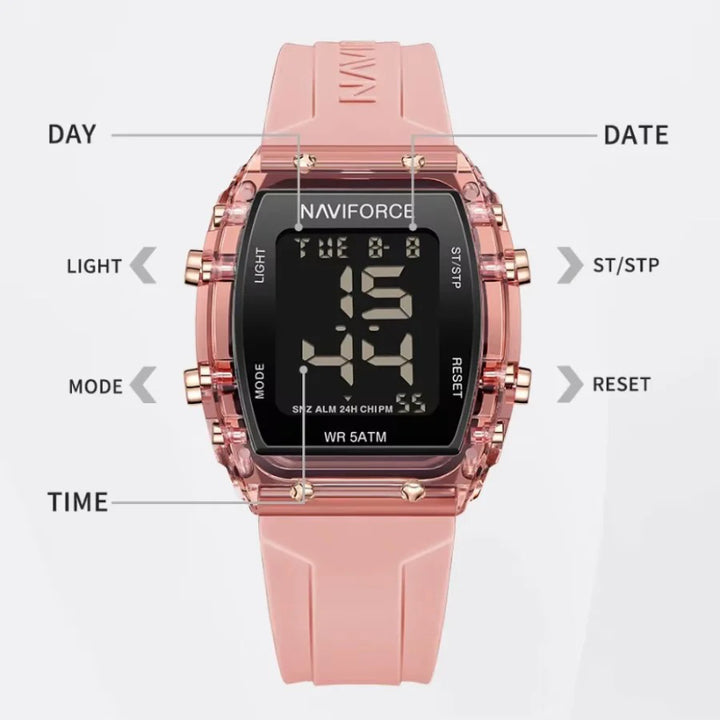 Sport and Casual Elegance Barrel-Shaped Digital Watch for Women